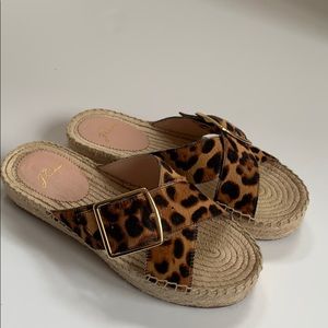 Jcrew leopard espadrille flat form
